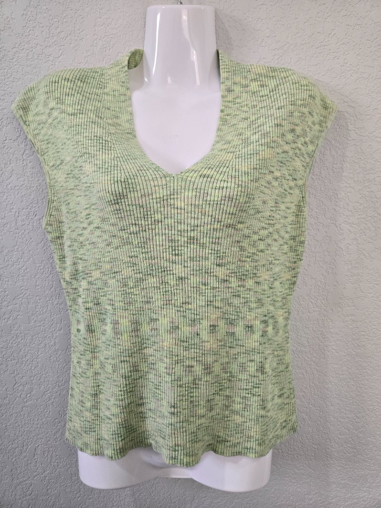 Axcess Green Ribbed V-Neck Knit Tank